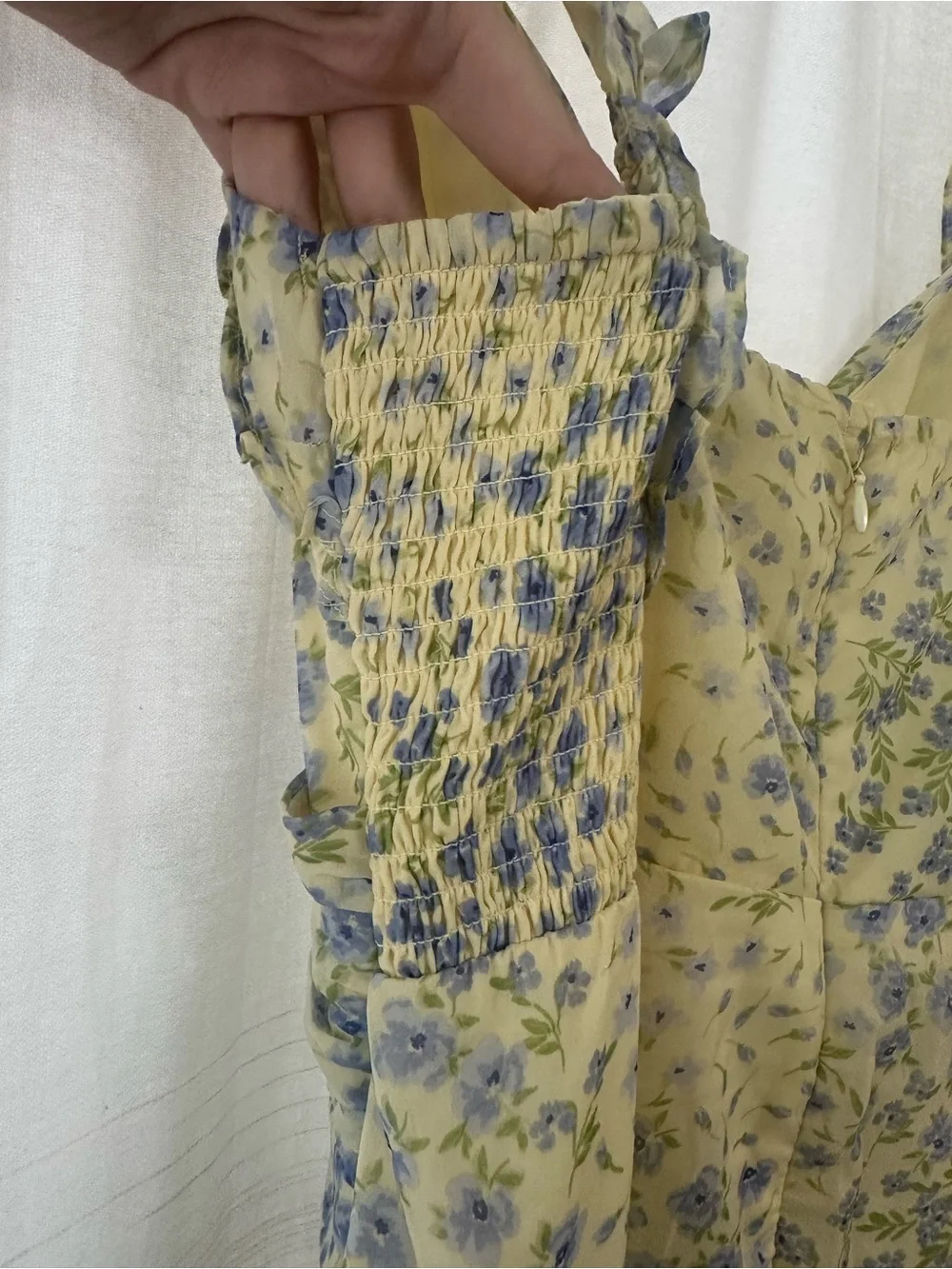 Abercrombie & Fitch Garden Party Yellow Floral Ruffle High-Low Dress Size L - Picture 6 of 11